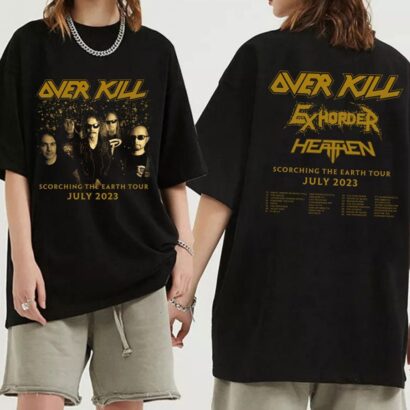 Overkill, Exhorder and Heathen 2023 Tour Shirt, Scorching The Earth U.S. Tour 2023 Shirt