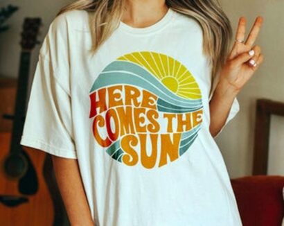 Here Comes the Sun Tee, Retro Style T-Shirt, Hippie Tee, Comfort Colors T-shirt