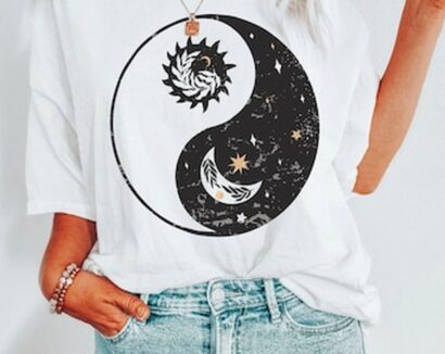 Yin Yang Boho T-shirt, Sun Moon Tee, Mystical T-shirt, Shirt, Celestial, Comfort Colors T-shirt