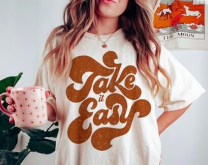 Take it Easy Tee, Take it Easy T-Shirt, Hippie Tee Vintage Inspired Cotton T-shirt, Comfort Colors T-shirt