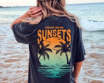 Forever Chasing Sunsets Tee, Sun Seeker T-shirt, Comfort Colors T-shirt, Beach Tee, Sunset T-shirt