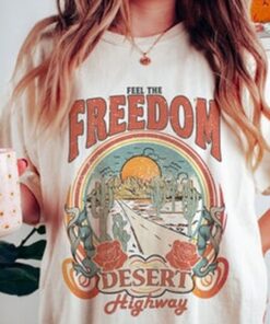 Feel the Freedom Tee, Desert Highway Tee Arizona Graphic Tee, Arizona Deset Tee, Vintage T-shirt, Comfort Colors Tee