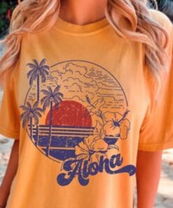 Aloha Tee, Hawaii Graphic Tee, Aloha Hawaii T-shirt, Boho Tee, Comfort Colors Tee