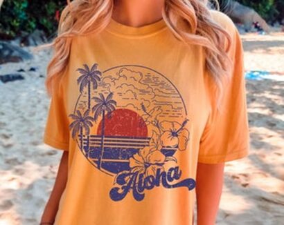 Aloha Tee, Hawaii Graphic Tee, Aloha Hawaii T-shirt, Boho Tee, Comfort Colors Tee