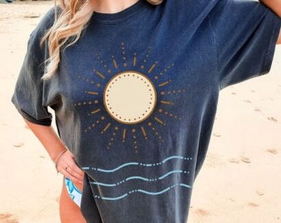 Sun T-shirt, Sun Tee, Sun Waves Tee, Beach Tee Shirt,Comfort Colors T-shirt