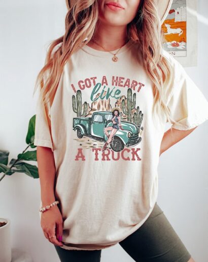 I Got A Heart Like A Truck Comfort Color Shirt, Lainey Wilson Cowboy Shirt