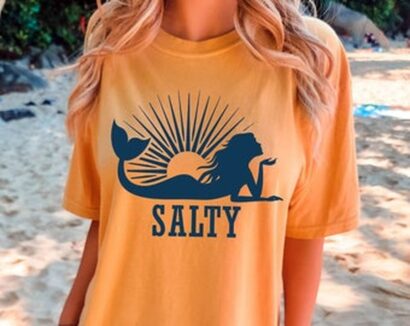 Salty Tee, Mermaid T-shirt, Beach Tee, Salty T-shirt, Comfort Colors T-shirt