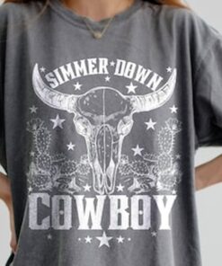 Simmer Down Cowboy Tee, Cowboy Graphic Tee Graphic Tee, Comfort Colors Graphic Tee, Size up for Oversized