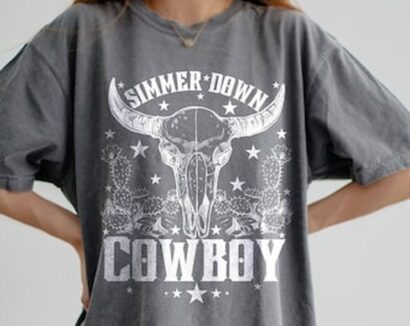 Simmer Down Cowboy Tee, Cowboy Graphic Tee Graphic Tee, Comfort Colors Graphic Tee, Size up for Oversized