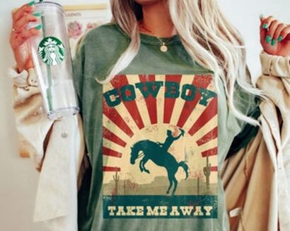 Cowboy Tee,Cowboy Take Me Away Tee , Cowboy Take Me Away T-shirt, Boho Tee, Comfort Colors Tee