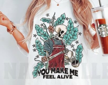 You make me feel alive Tee, Death before Decaf T-shirt, Ubisex Tee, Comfort Colors T-shirt