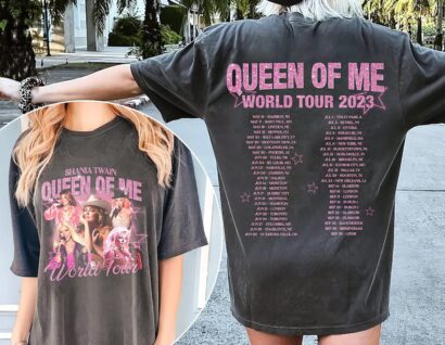 Queen of World tour 2023 Shania Twain Shirt, Shania Let's Go Girls Shirt