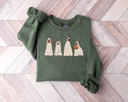 Halloween Dog Sweatshirt, Ghost Dog Shirt, Ghost sweatshirt