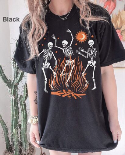 Comfort Colors® Halloween Shirt, Dancing Skeleton t-Shirt, Funny Halloween Shirt