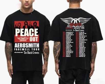 Aerosmith 2023-2024 Tour Shirt, Peace Out Farewell Tour with The Black Crowes Tour Shirt