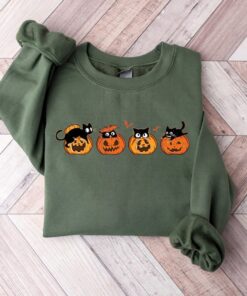 Cat Sweatshirt, Ghost Shirt, Cool Halloween Cat Shirt