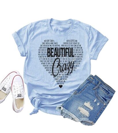 beautiful crazy shirt, luke combs t shirt, luke combs concert shirts