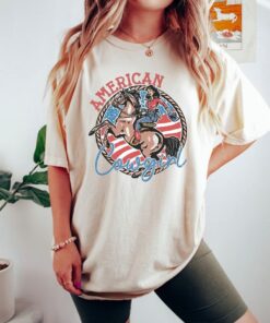 Comfort Colors Groovy American Cowgirl Shirt, Western Fourth of July Shirt