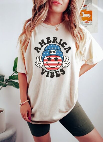 Comfort Colors America Vibes Shirt, America Emoji Shirt