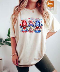 Comfort Colors 4th of July Gnomes Shirt, Independence Day Gnomes Shirt