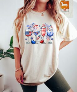 Comfort Colors 4th of July Glasses Shirt, 4th of July Drinking Shirt