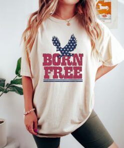 Comfort Colors Born Free Shirt, Patriotic Eagle Shirt