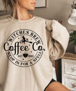 Witches Brew Sweatshirt,Halloween Sweatshirt,Funny Coffee Co Crewneck Sweatshirt