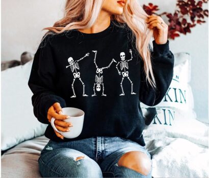 Dancing Skeleton Halloween Sweatshirt, Halloween Sweatshirt