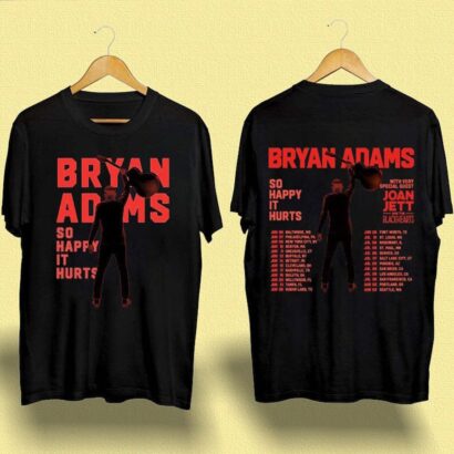 Bryan Adams Tour 2023 T-Shirt, So Happy Hurts Tour, Vintage Bryan Adams Shirt