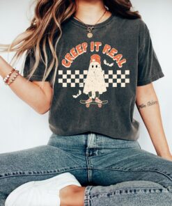 Retro Halloween Comfort Colors shirt, Creep it Real Shirt, Vintage Ghost Halloween Shirt
