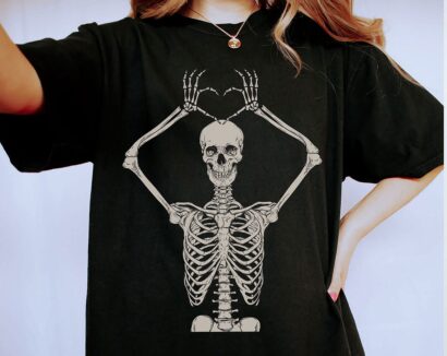 Comfort Colors Spooky shirt, Halloween Skeleton tshirt