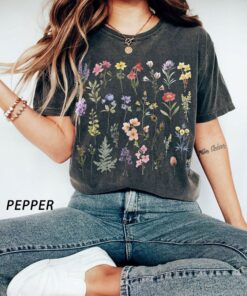 Comfort Colors Wildflower Tshirt, Flower Shirt