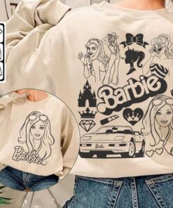 Barbie Movie Doodle Art Shirt, 2 Side Princess Barbies New Movies 2023