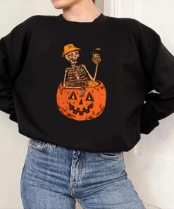 Halloween Shirt, Witch TShirt, iprintasty halloween shirt, Skeleton Fall Halloween shirt