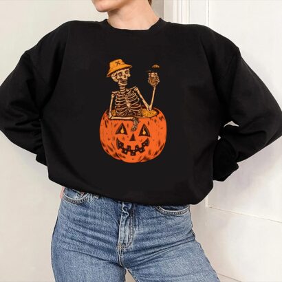 Halloween Shirt, Witch TShirt, iprintasty halloween shirt, Skeleton Fall Halloween shirt