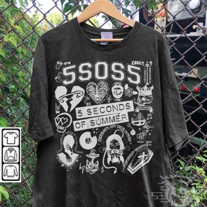 5 Seconds Of Summer Doodle Art Shirt, 5sos T-shirt