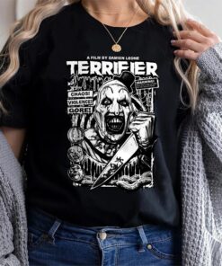 Terrifier Cover Clown Scary Horror Halloween Movie tshirt