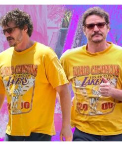 Pedro Pascal Lakers World Champs 2000 Shirt, Pedro Pascal T-shirt, Vinatge Lakers World Champs 2000 Shirt