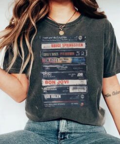 Rock Cassettes Tape Comfort Colors Printed T-Shirt, Rock Bands Shirt, Led Zeppelin Band T- Shirt