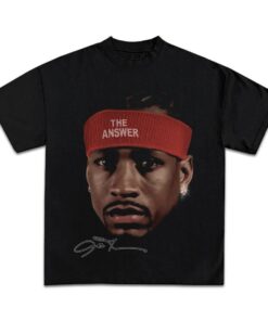 ALLEN IVERSON T-Shirt - Rare The Answer Rap Tee Vintage Style Graphic Print