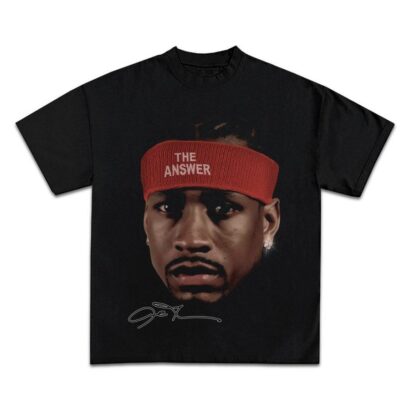 ALLEN IVERSON T-Shirt - Rare The Answer Rap Tee Vintage Style Graphic Print