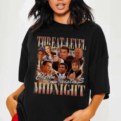 The Office Shirt - Threat Level Midnight Michael Scott Bootleg Rap Tee - Vintage The Office TV Show - Michael Scott Homage Shirt