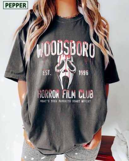 Woodsboro Horror Club Shirt, Horror Film Club Comfort Color Shirt