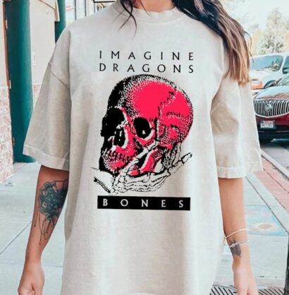 Bones Imagine Dragons Skull Art Shirt, Imagine Dragons Tour Shirt, Imagine Dragons Shirt