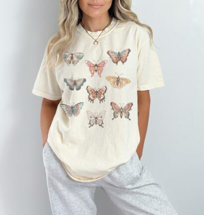 Vintage Butterflies Comfort Colors Graphic Tee