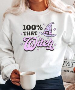 Witch Halloween Sweatshirt, Spooky Mom Comfort Colors Shirt, Womens Cute Pumpkin Halloween Sweater