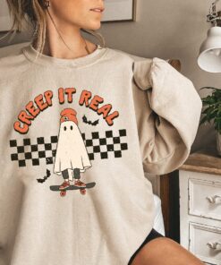 Creep It Real Halloween Sweatshirt, Spooky Mama Halloween Mom Shirt, Scary Trick or Treat Comfort Colors Shirt