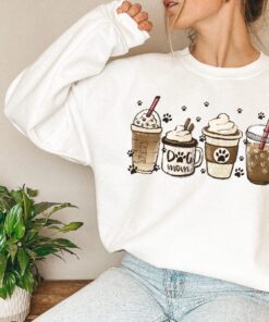 Dog Mom Coffee Lover Sweatshirt, Fall Iced Coffee Mom Shirt, Womens Cute Pumpkin Spice Latte Comfort Colors Shirt