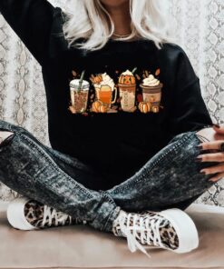 Fall Pumpkin Spice Latte Sweatshirt, Cute Fall Mom Shirt, Womens Cute Pumpkin Halloween Comfort Colors Shirt