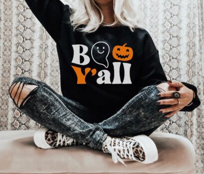 Halloween Shirt For Women, Jack-o-lantern Shirt, Womens Boo Ghost Halloween Comfort Colors Shirt